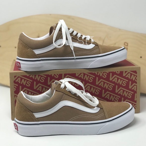 vans old skool tigers eye true white